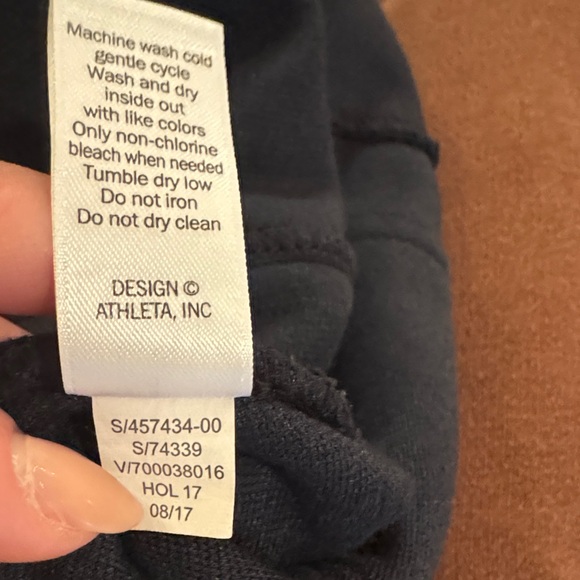 Athleta Black Women’s Velvet Elastic Waistband Fitted Leggings Pants Small - Picture 9 of 9